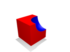 Difference of a cube and sphere (Wikipedia)
