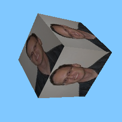 My face on the faces of a cube