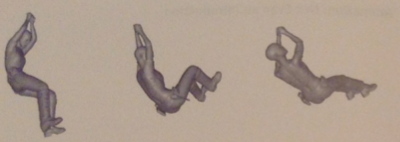 Three frames of a human jumping