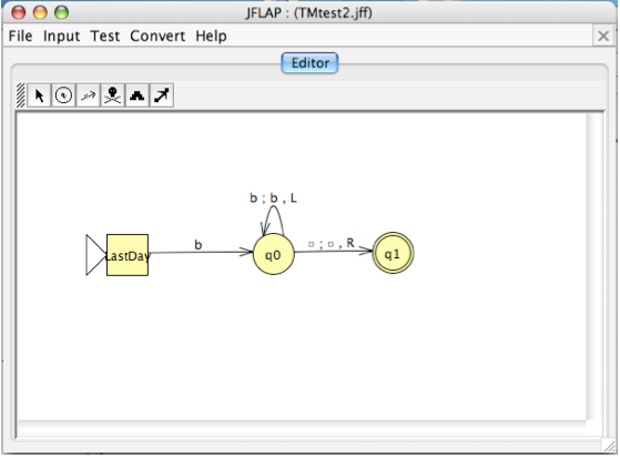 Composed TMs in JFLAP