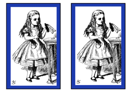 Image of Alice in Wonderland with book embedded in low-order bits