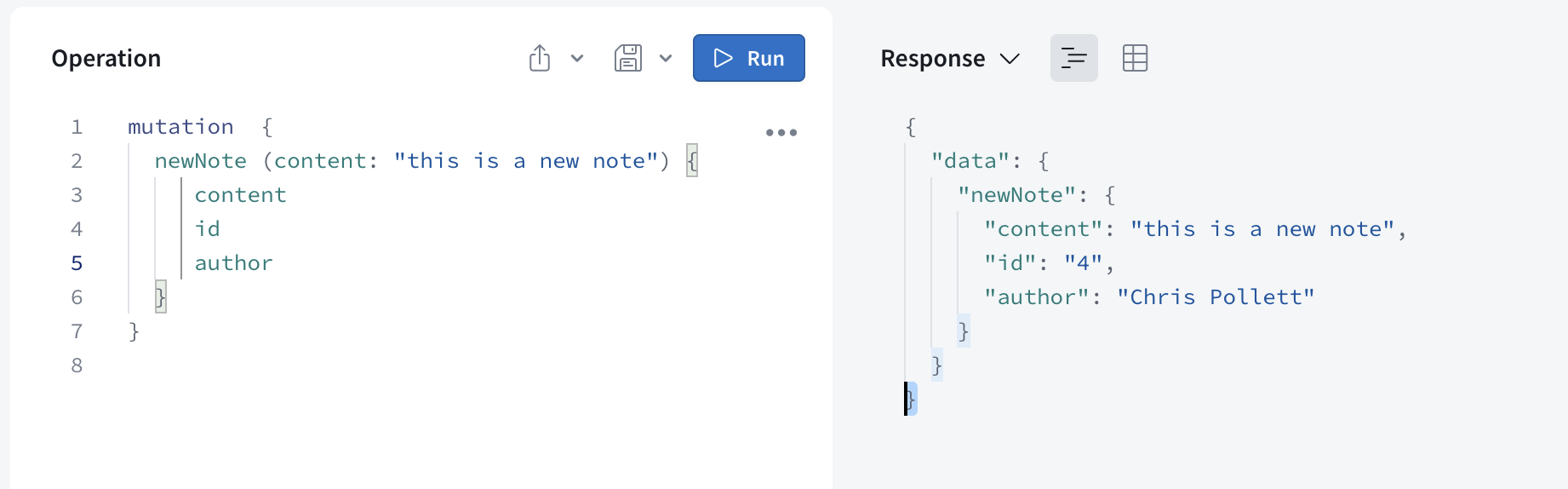 GraphQL Adding a Note