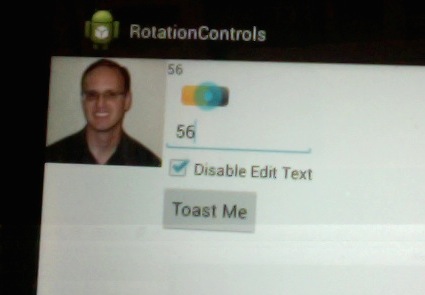 Image of rotation app in landscape mode