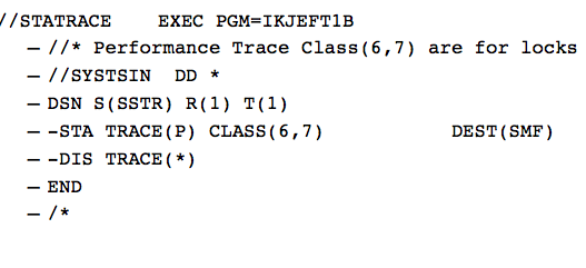 a short procedure illustrating DSN and z/OS commands