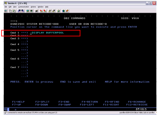 screenshot of display buffer command