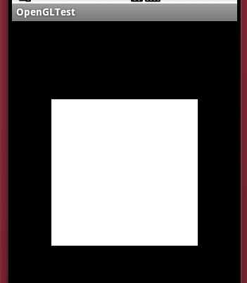 Screenshot of OpenGL code running -- can see one face of a cube