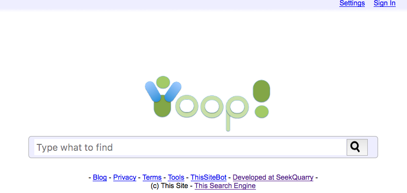 Yioop Landing Page