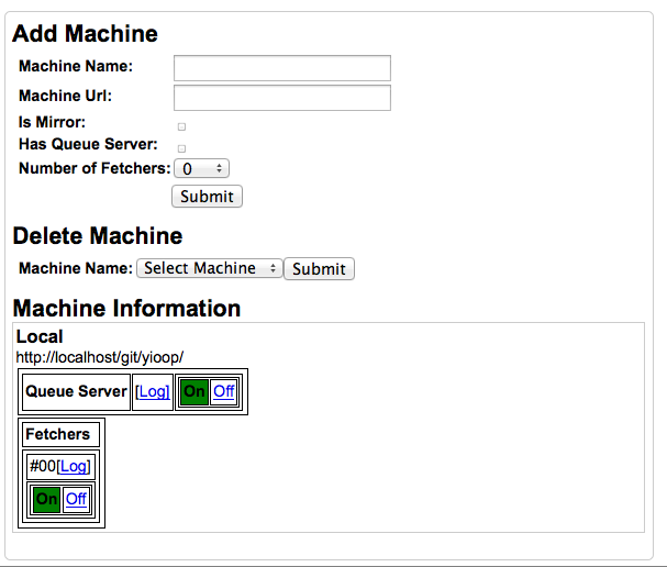 GUI for managing Queue Servers and Fetchers