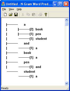 N-gram Word Predictor display window