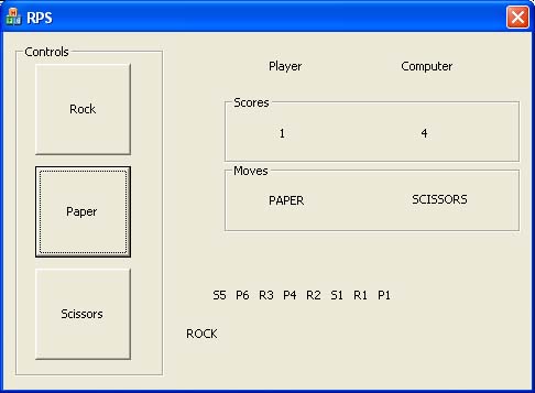 MFC Rock Paper Scissors Screenshot