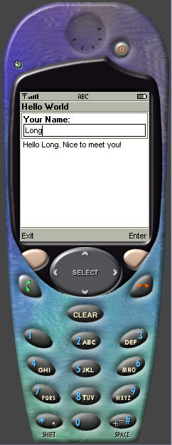 Saying hello to the user