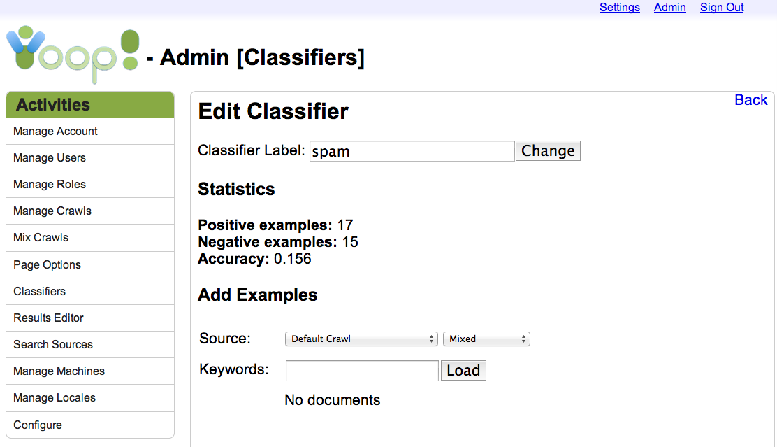 editing a classifier