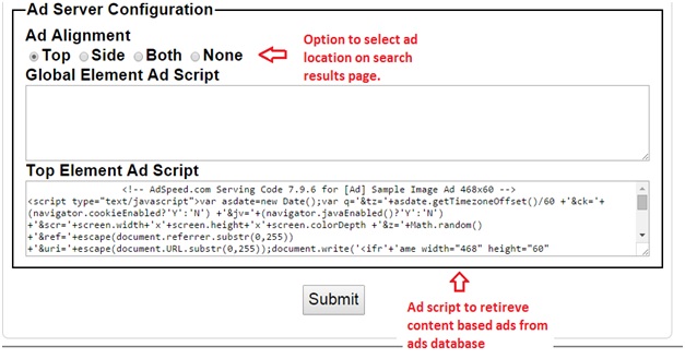 Ad server configuration