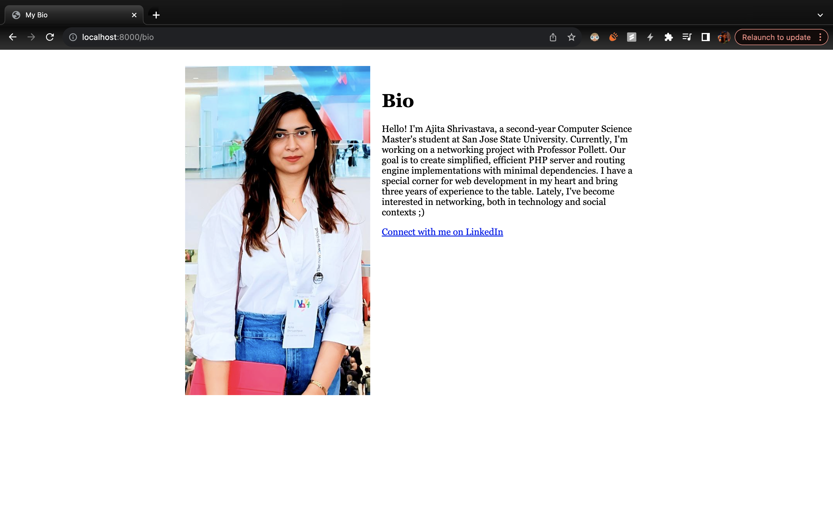 Bio Page Screenshot
