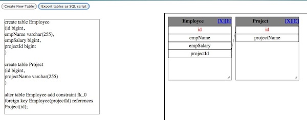 Importing tables to SQL statements