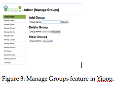 Manage Groups window.