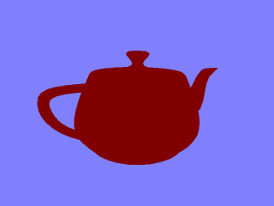 Silhouette of a teapot illuminated by ambient reflected light.