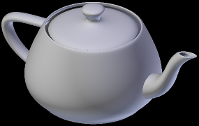 3D solid view of the Utah teapot with smooth shading.