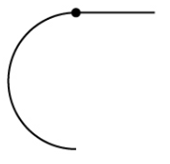 Image of two curves joined with C1 continuity.