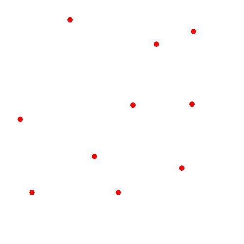 GIF animation demonstrating the drawing of Delaunay triangles.