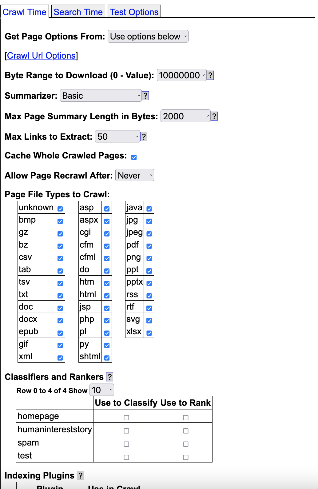 Page Options