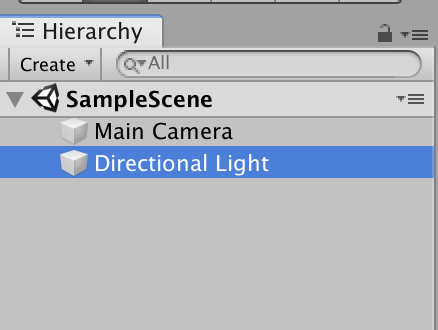 Selecting the Directional Light