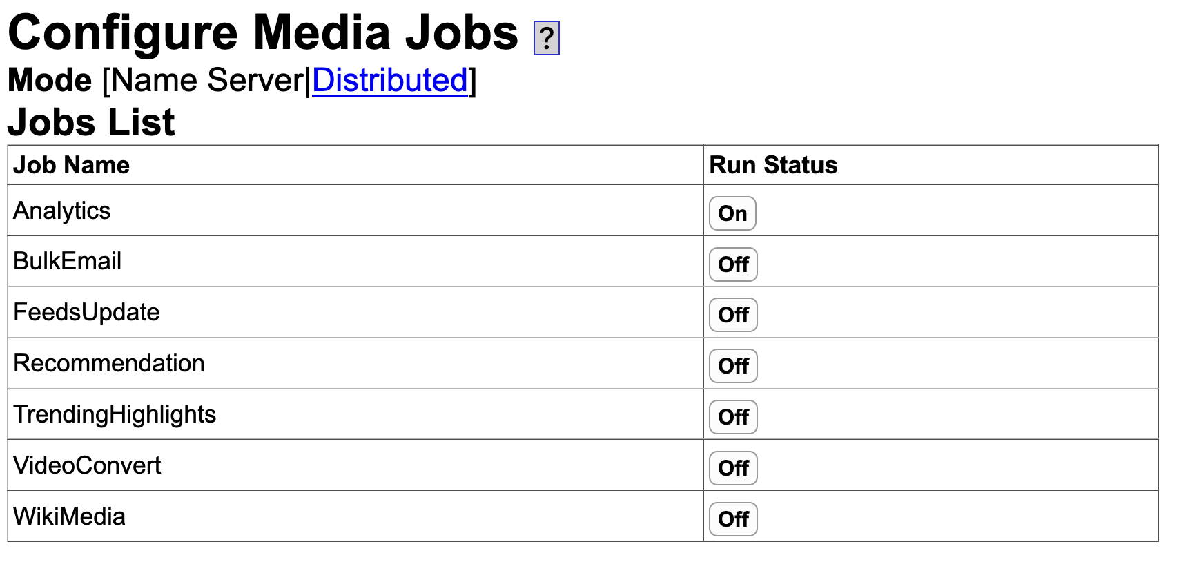 Configure Media Updater Page