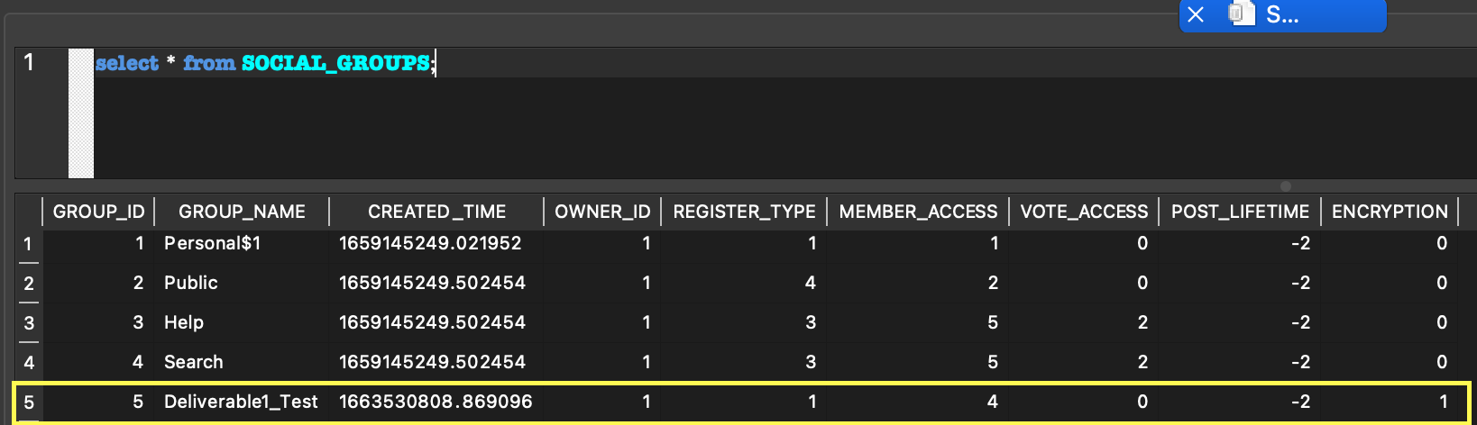 Social_Groups table