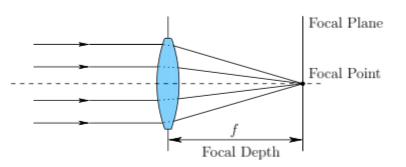 Light going through a simple convex lens